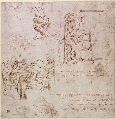 Roughly Sketched Designs for Furniture and Decorations by Michelangelo Buonarroti